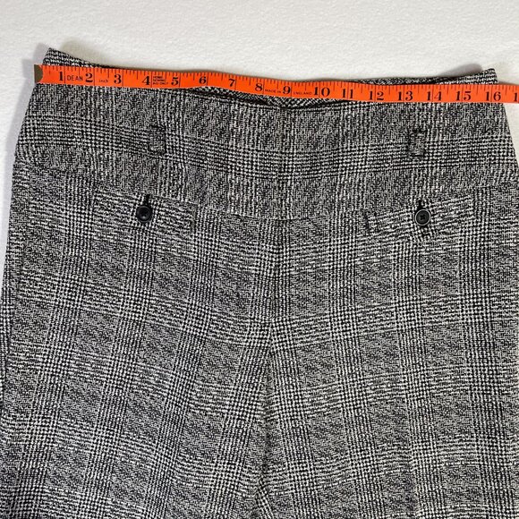 Worthington Wide Leg Plaid Tweed Trousers Black White Size 10 - Picture 5 of 11